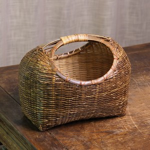 纯手工竹编手提水果篮买菜篮子竹筐放菜篮筐家用收纳购物篮野餐篮