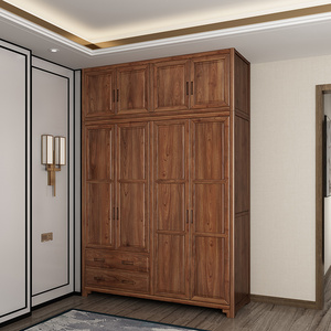 香樟木全实木衣柜新中式整体大衣柜卧室轻奢衣帽间衣橱尺寸可定做