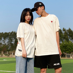【吴磊同款】查尔斯桃心 短袖t恤男女爱心logo基础款纯色宽松上衣