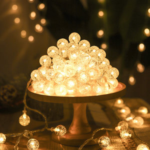 彩灯闪灯串灯满天星水晶球电池USB圣诞装饰品卧室 户外氛围星星灯