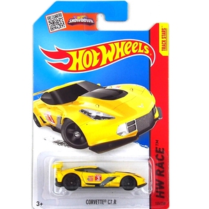 2015 风火轮 #155 克尔维特c7.r 黄色涂装 轨道车