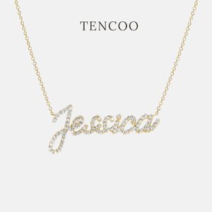 Tencoo定制满钻轻奢名字项链小众定制项链刻名字钻石字母项链