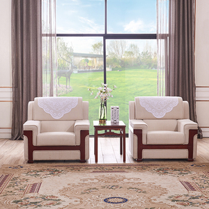 商务座谈接待沙发会议室会客区贵宾白色布艺单人茶几组合办公沙发