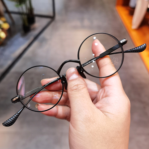 简丹克罗心潮百搭眼镜框男女复古个性黑色圆框防蓝光镜架近视平光