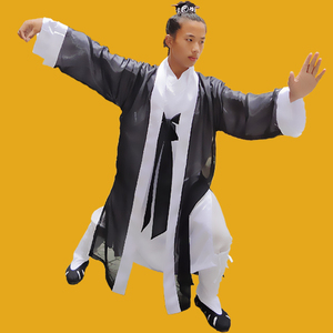 武当山飘逸武术表演披纱防晒太极服中袖大袖男女款服饰法衣道教袍