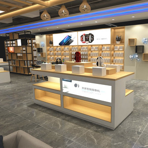 中岛展示台创意科技展示柜手机数码桌公司展厅展柜华为苹果体验台