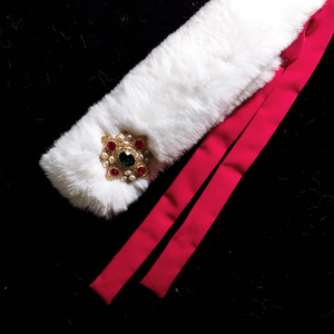 汉服头饰王熙凤同款卧兔儿明制汉服毛毛抹额发饰额饰昭君套拍照