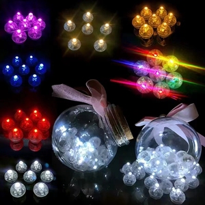 迷你LED发光圆球灯闪光汽球灯香囊魔盒吊坠填充物装饰玩具配件8色
