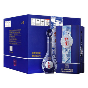 北京二锅头红星蓝花20青花瓷二十清香型白酒52度 500ml 装整箱6瓶
