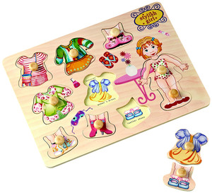 宏基玩具人物拼图拼板儿童益智玩具木制幼儿园宝宝早教智力0-3岁