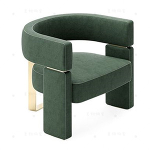 新品北欧新古典不锈钢金属客厅休闲圈椅时尚单椅咖啡店接待沙发