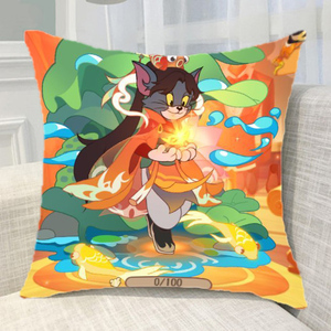 猫和老鼠鱼戏莲杰瑞汤姆玛丽库博马索尔抱枕沙发靠垫礼物等图定做