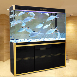 无边框大型鱼缸水族箱中型1.2米1.5超白玻璃客厅闽江底过滤金鱼缸