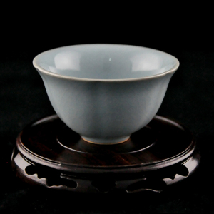 汝州原产地 廷怀窑 天青釉 葵口杯汝瓷功夫品茗杯