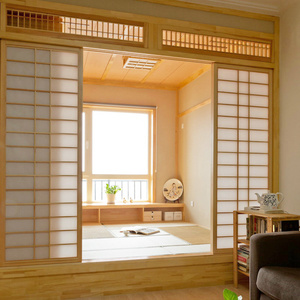 0039人付款淘宝日式榻榻米格子门实木推拉门隔断屏风和室门定制双面