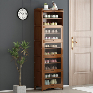 楠竹鞋柜家用门口50cm长翻门收纳柜70公分柜子储物柜80宽多层鞋架