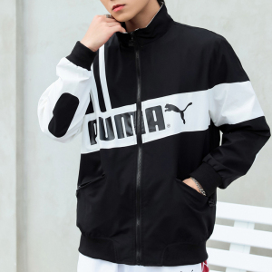 puma彪马秋冬季黑白拼接夹克男休闲运动古着风衣女宽松bf情侣外套