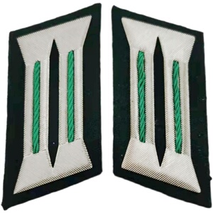 保真民主德国东德国家人民军边防军领章 一副