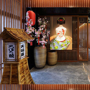 日式挂画和风日本浮世绘壁画仕女图艺妓和服美女料理寿司店装饰画