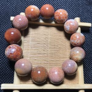 珍麟珊瑚玉收藏级彩色枫叶纹手串手链