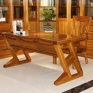 莫晨家居乌金木书桌现代中式实木办公桌电脑桌书房组合香河家具城