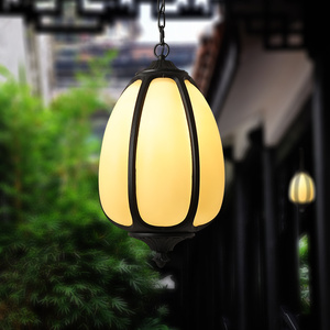 新中式户外吊灯花园凉亭屋檐防水过道走廊室外单头圆形庭院小吊灯