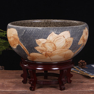 景德镇陶瓷花盆创意室内花盆睡莲碗莲花盆荷花盆植物花盆客厅鱼缸