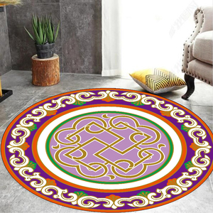 蒙古包地毯圆形复古民族风蒙族人喇嘛寺庙地垫新疆民宿美式可定制