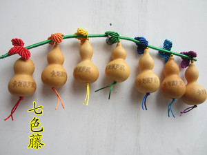 天然小葫芦烙画七个葫芦娃带藤挂件挂饰35元一串六一儿童礼物