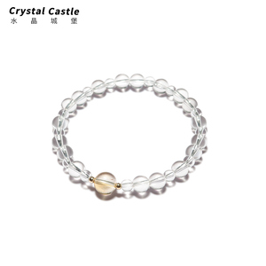 招财CrystalC正品天然黄水晶白水晶手链女生原创设计转运珠手串