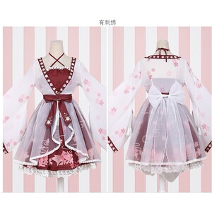 lolita中华风金鱼姬印花op连衣裙汉服风日系软妹漫展洛丽塔cos服