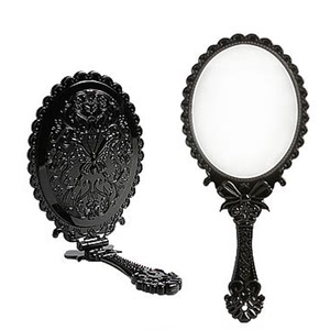 韩国进口安娜苏风格复古手柄折叠镜 便携化妆镜梳妆镜公主小镜子