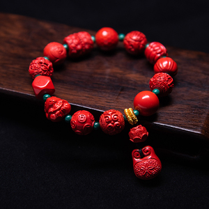 灵丹真朱砂正品朱砂天然本命年手串天然正品手链原创设计情侣礼物