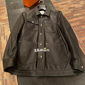 日本代购 chrome hearts 克罗心 十字银扣四袋工装皮衣外套夹克