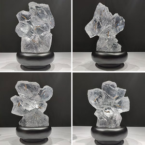 北欧家居透明树脂石头摆件酒店客厅玄关柜装饰品售楼处工艺品雕塑