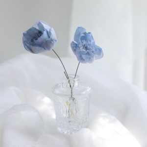 「静谧的蓝牡丹」干花通草花客厅桌面小摆件民宿咖啡馆软装永生花