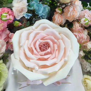 巧克力玫瑰花翻糖软质花瓣蛋糕装饰七夕情人节可食用摆件粉色白色