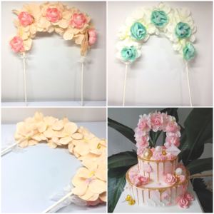 花朵拱门生日蛋糕装饰  蛋糕配件摆件花环花型花形拱门插件