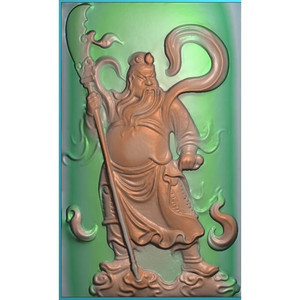 灰度图浮雕精雕图artcam玉雕木雕图电脑雕刻图仿古龙凤站关公牌