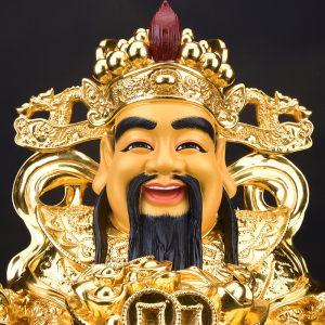 台湾纯铜贴金如意龙财神像家用供奉财神爷招财聚财客厅佛堂小摆件