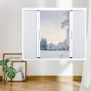 窗户防寒保暖密封隐形窗帘免打孔遮光隔热铝合金折叠推拉式蜂巢帘