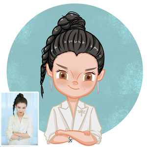 童真q版头像logo漫画卡通插画情侣婚礼真人照片转手绘设计定制作