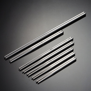 304不锈钢餐具金属筷子六线圈防滑半方款多规格加粗韩式布轮