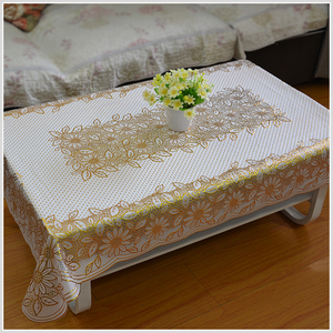 客厅小茶几布防水防烫免洗防油长方形塑料桌布家用简约蕾丝田园风
