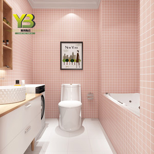 粉色马赛克瓷砖少女