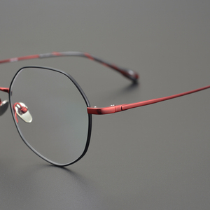 日本超轻7克手工僅製 高品味多边形纯钛镜框 近视大脸型超轻眼镜