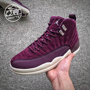 air jordan 12 篮球鞋 aj12 波尔多 酒红 麂皮 乔12 130690-617