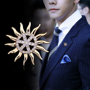 男士胸针陈伟霆同款太阳花西装胸花高档胸章两用个性徽章装饰别针