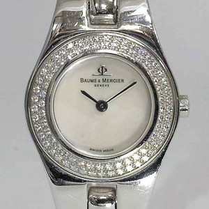 名士18k百金镶钻女表女士手表石英mvo45202二手瑞士原装正品98新