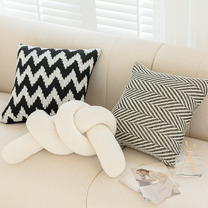 北欧黑白抽象线条几何抱枕套靠背垫沙发客厅抱枕高级感床头靠枕